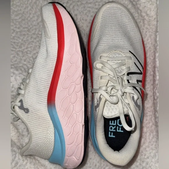 New Balance White and Pink Athletic Sneakers - Picture 5 of 7